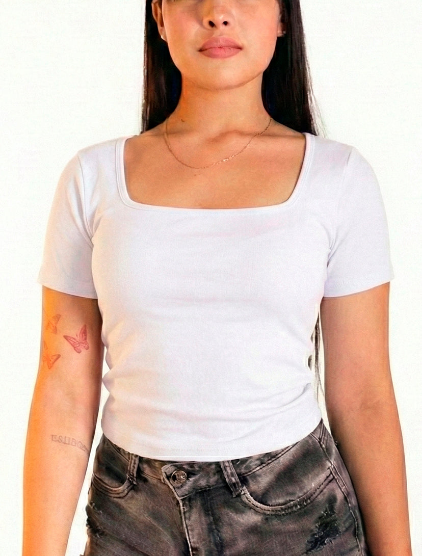 Camiseta Escote Cuadrado M/Corta