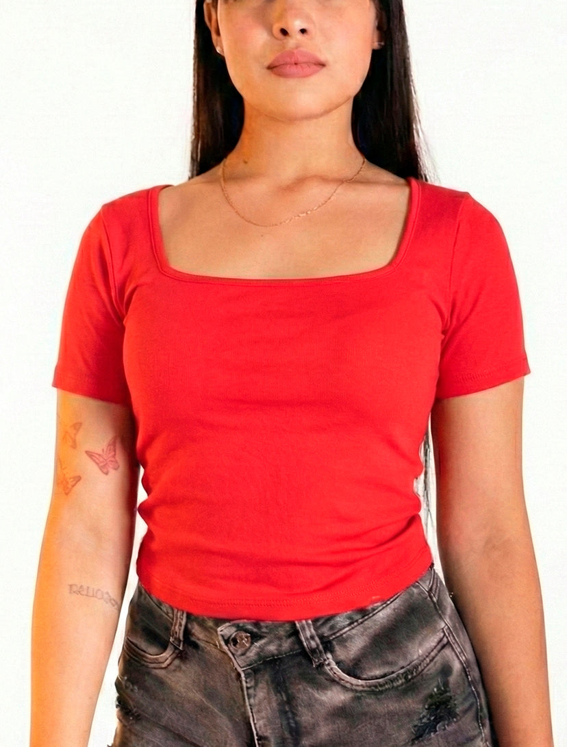 Camiseta Escote Cuadrado M/Corta